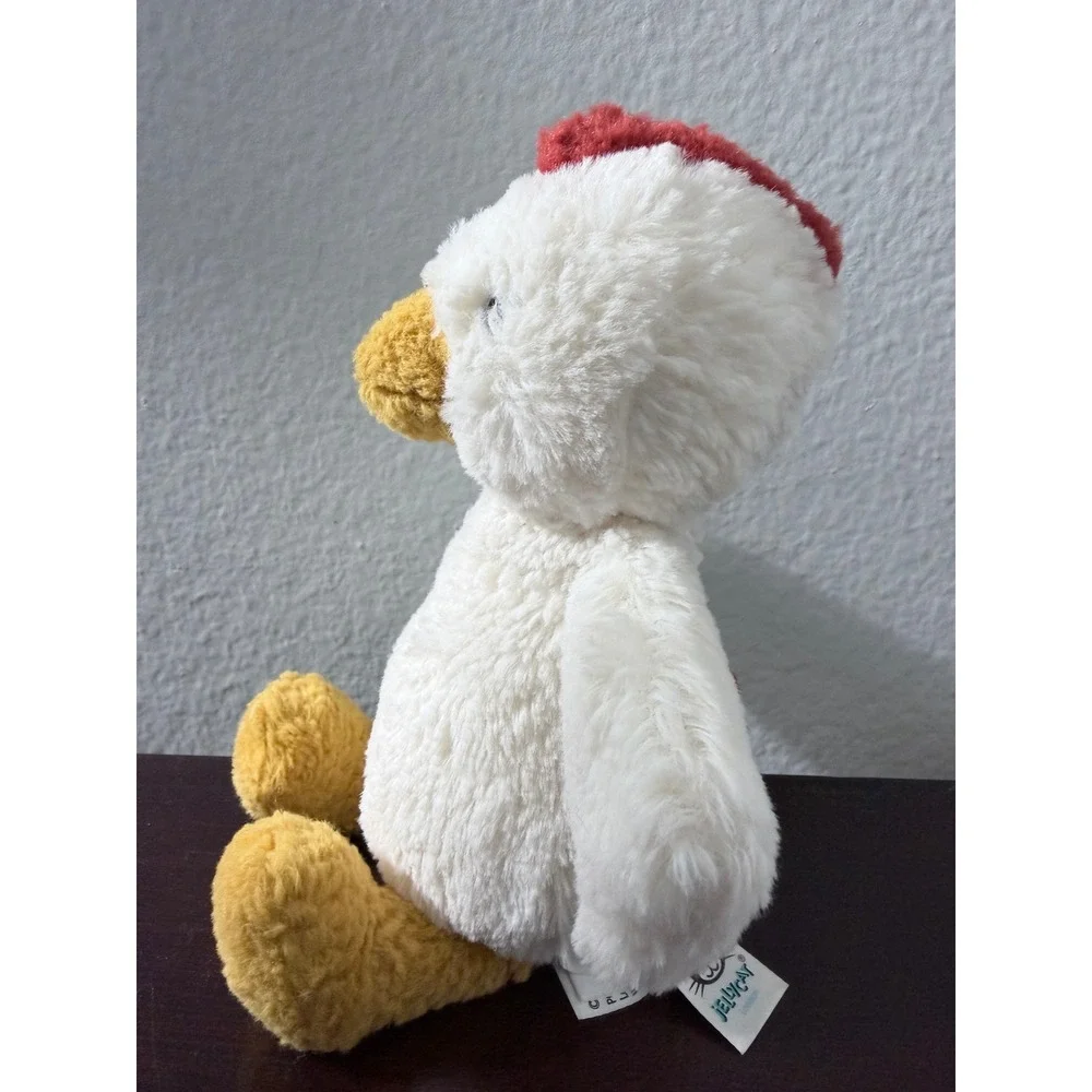 Jellycat London Chicken Hen Plush Stuffed‎ Animal Red Comb Weighted Bottom 8
